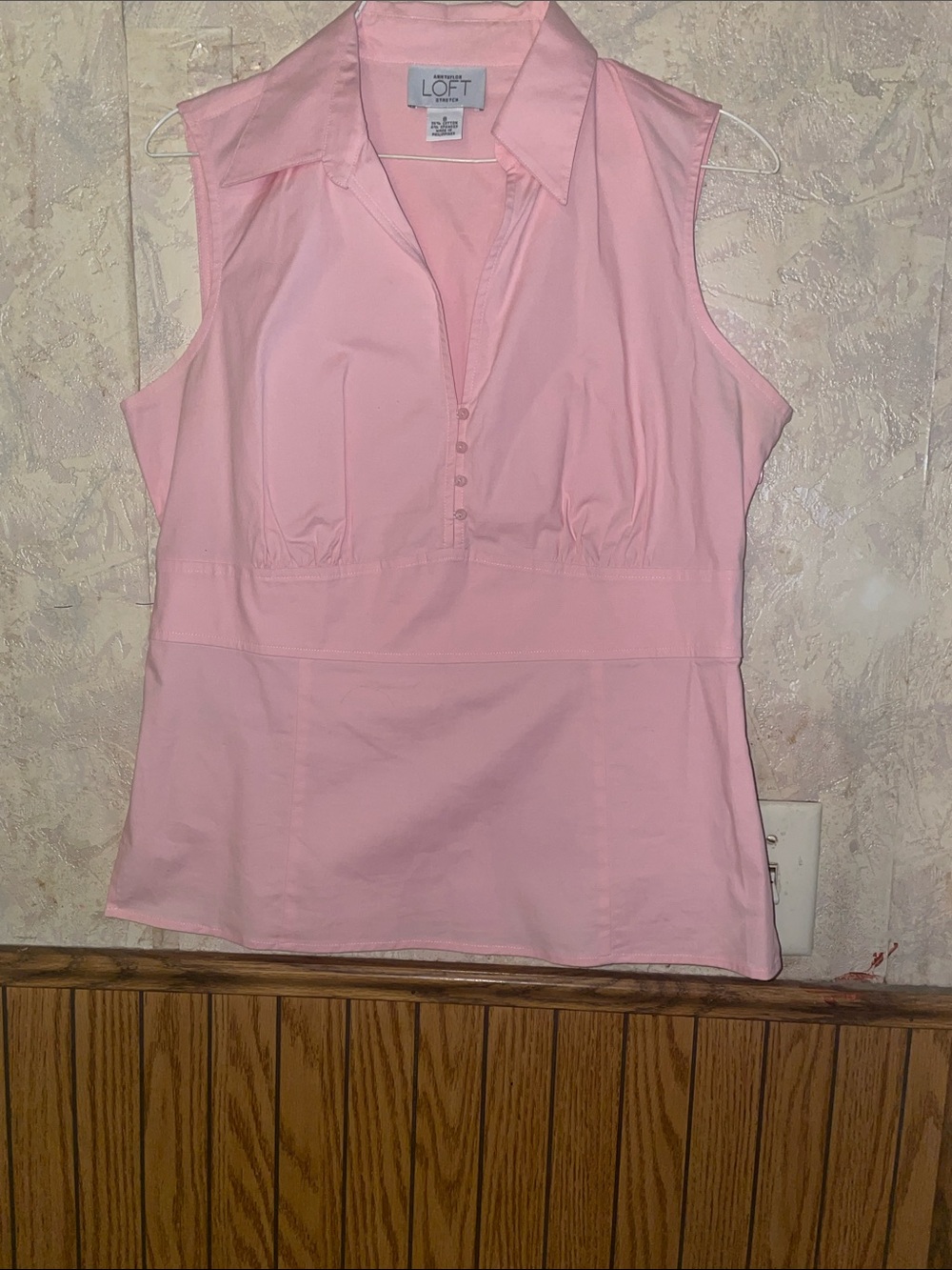 Bubble gum pink Ann Taylor loft baby doll tank top (8)